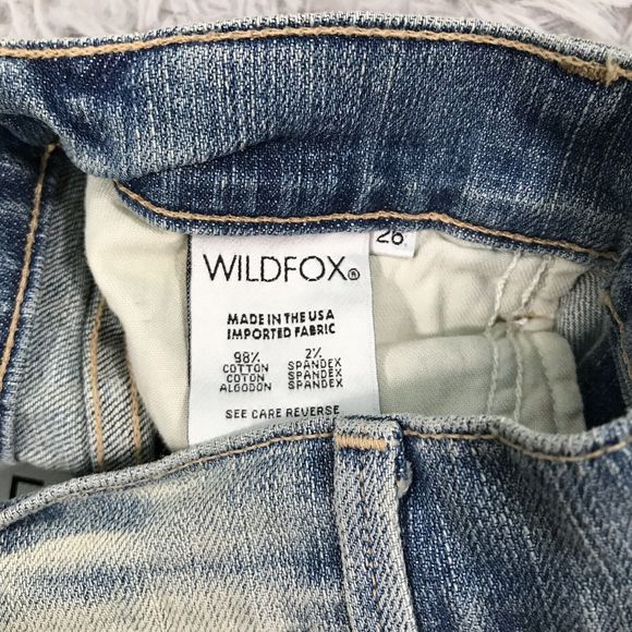 New Wildfox Jeans Lara Pom Pom Distressed Shorts 26 festival boho western punk - Picture 4 of 6